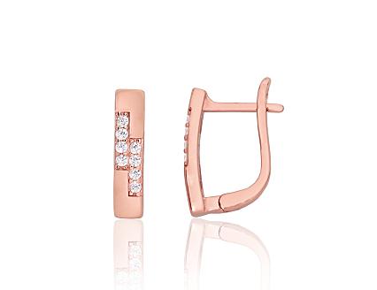 Silver earrings with gold plating and zirconias