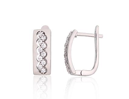 Silver earrings with zirconias