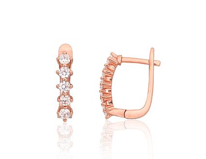 Silver earrings with gold plating and zirconias