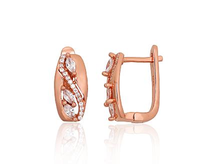 Silver earrings with gold plating and zirconias