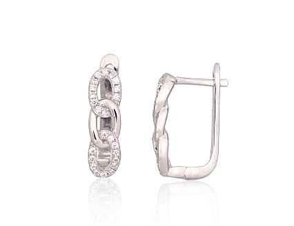 Silver earrings with zirconias