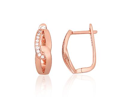 Silver earrings with gold plating and zirconias