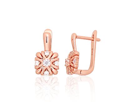 Silver earrings with gold plating and zirconias