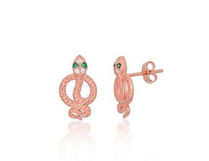 Silver earrings with gold plating and zirconias