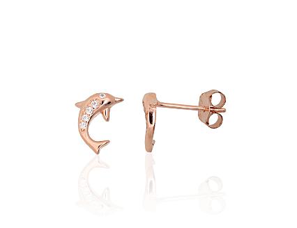 Silver earrings with gold plating and zirconias