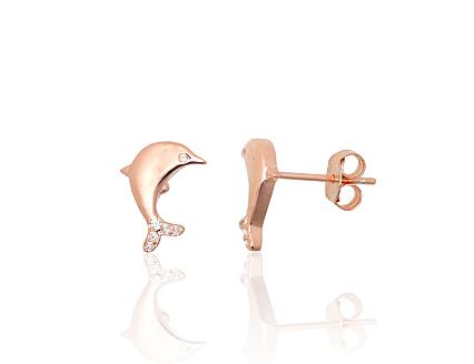 Silver earrings with gold plating and zirconias