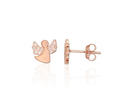 Silver earrings with gold plating and zirconias
