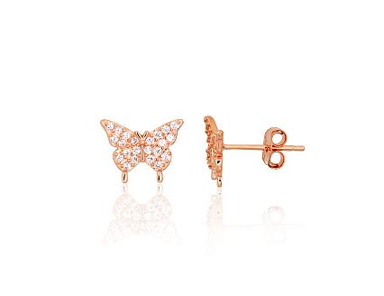 Silver earrings with gold plating and zirconias
