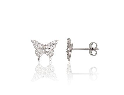 Silver earrings with zirconias