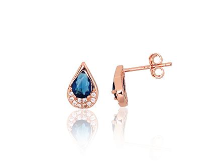 Silver earrings with gold plating and zirconias
