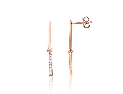 Silver earrings with gold plating and zirconias