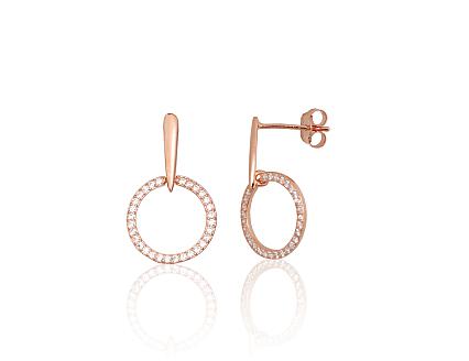 Silver earrings with gold plating and zirconias