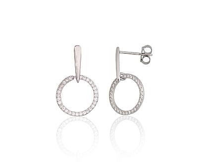 Silver earrings with zirconias