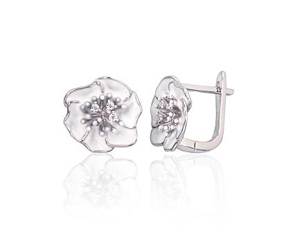 Ohrringe aus Silber mit Zirkonia und Juwelieremaille