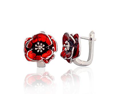 Ohrringe aus Silber mit Juwelieremaille
