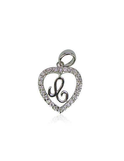 Silver pendant with zirconias