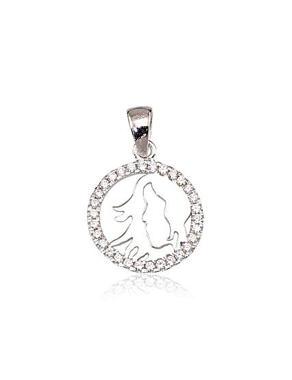 Silver pendant with zirconias