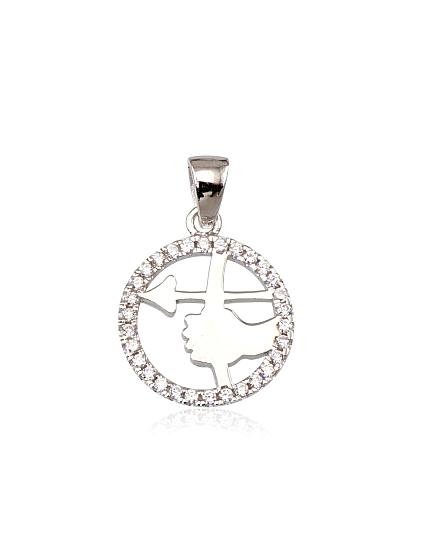 Silver pendant with zirconias