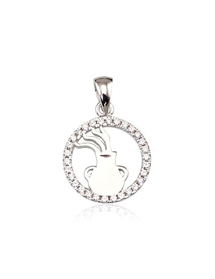 Silver pendant with zirconias