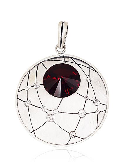 Silver pendant with crystals