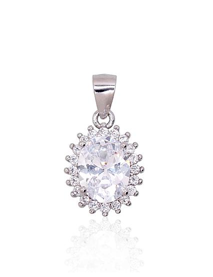 Silver pendant with zirconias