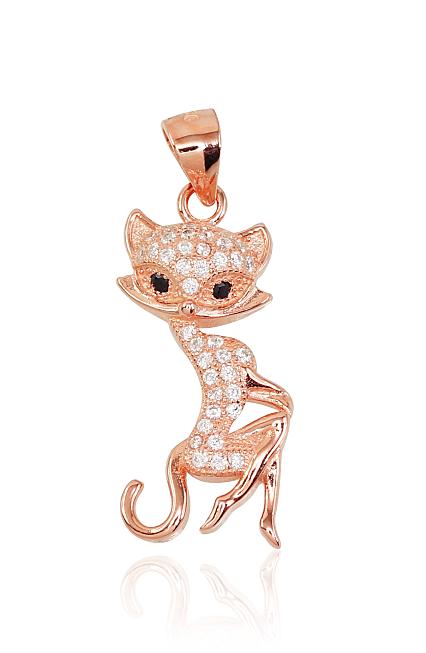 Silver pendant with gold plating and zirconias