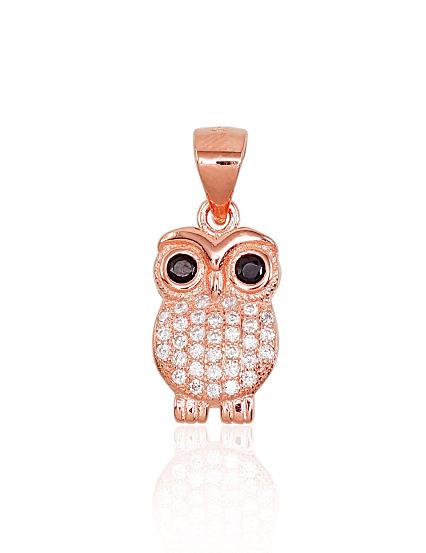 Silver pendant with gold plating and zirconias