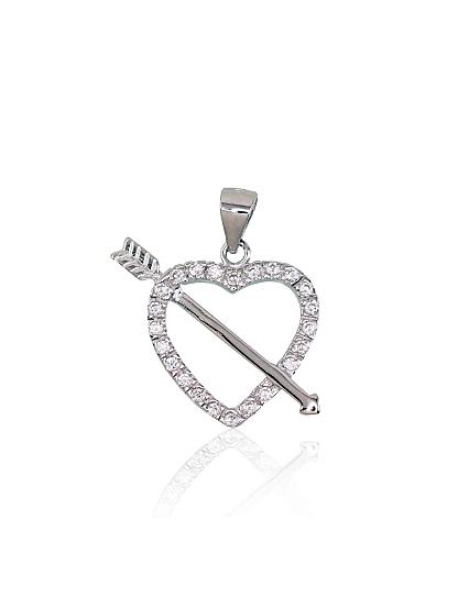 Silver pendant with zirconias