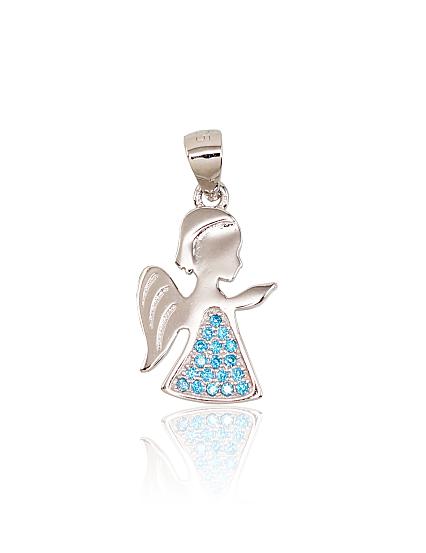 Silver pendant with zirconias