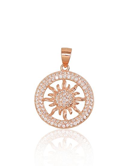 Silver pendant with gold plating and zirconias
