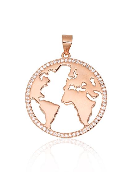 Silver pendant with gold plating and zirconias