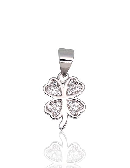 Silver pendant with zirconias