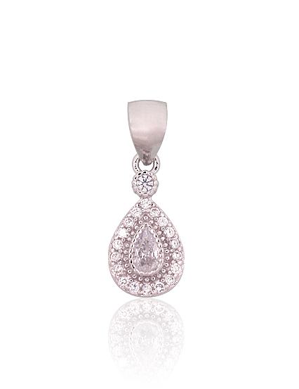 Silver pendant with zirconias