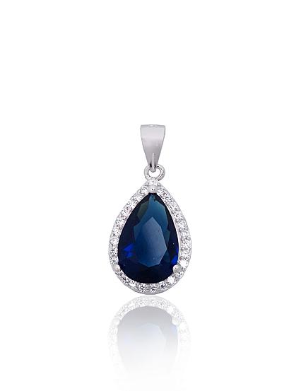 Silver pendant with zirconias