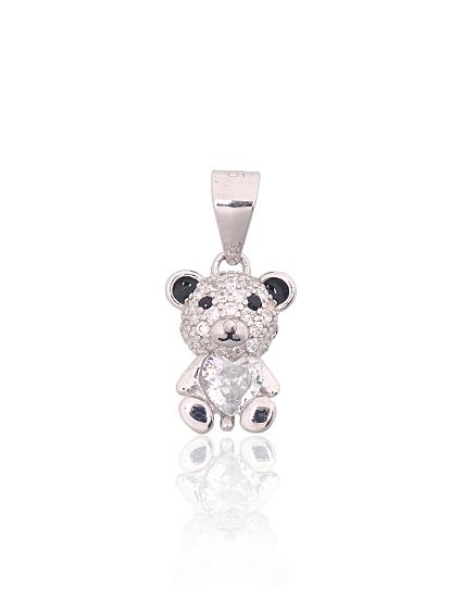 Silver pendant with zirconias and jewellery enamel
