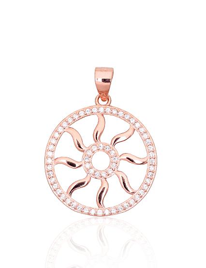 Silver pendant with gold plating and zirconias