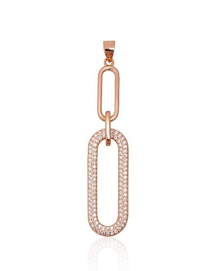 Silver pendant with gold plating and zirconias