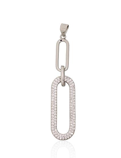 Silver pendant with zirconias