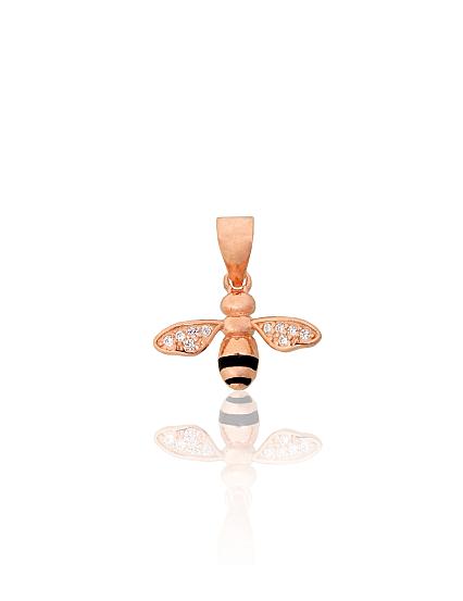 Silver pendant with gold plating, zirconias and jewellery enamel