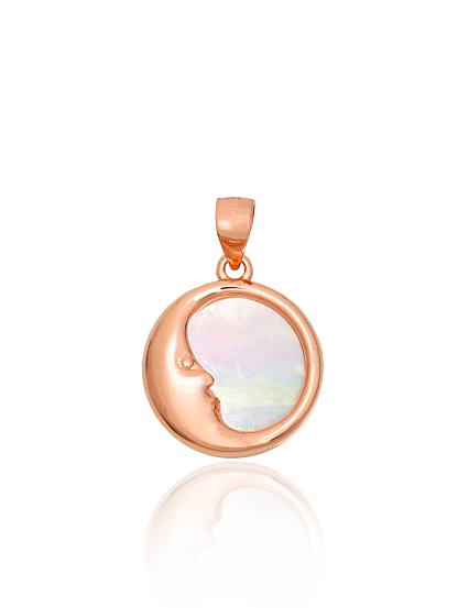 Silver pendant with gold plating and mother-of-pearl