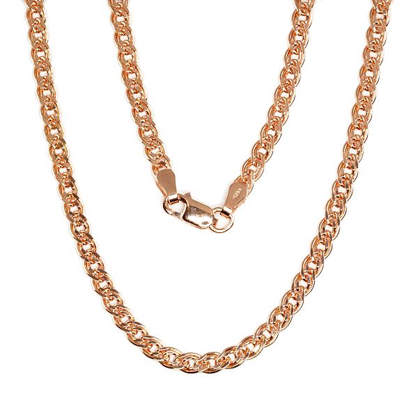 Silver chain with gold plating "Mona Liza 3.1 mm"