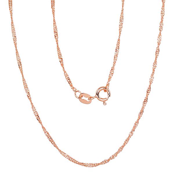 Silver chain with gold plating "Singapore 1.5 mm"