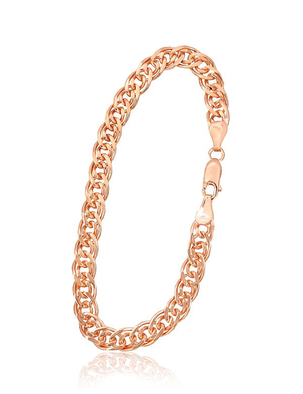 Silver bracelet with gold plating "Mona Liza 6 mm"