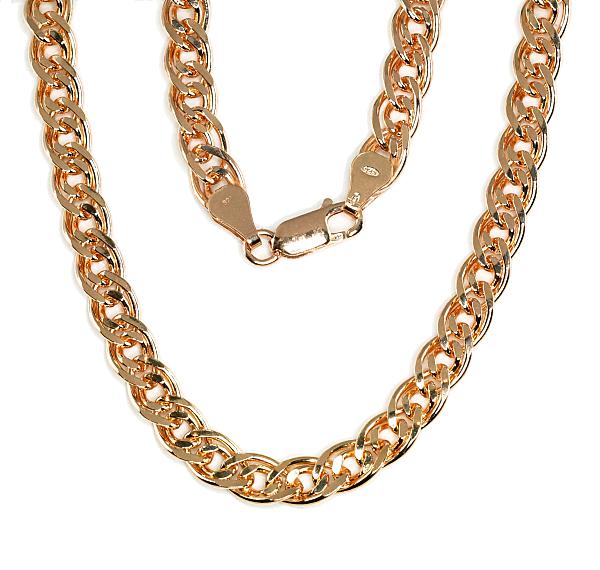 Silver chain with gold plating "Mona Liza 6 mm"