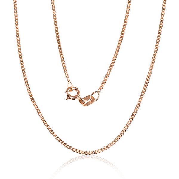 Silver chain with gold plating "Curb 1.5 mm"