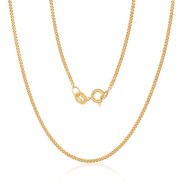 Silver chain with gold plating "Curb 1.5 mm"