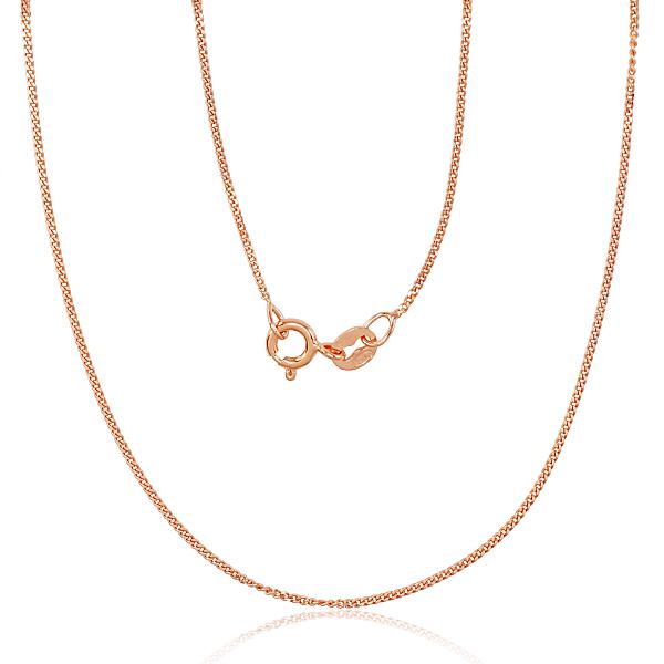 Silver chain with gold plating "Curb 1 mm"