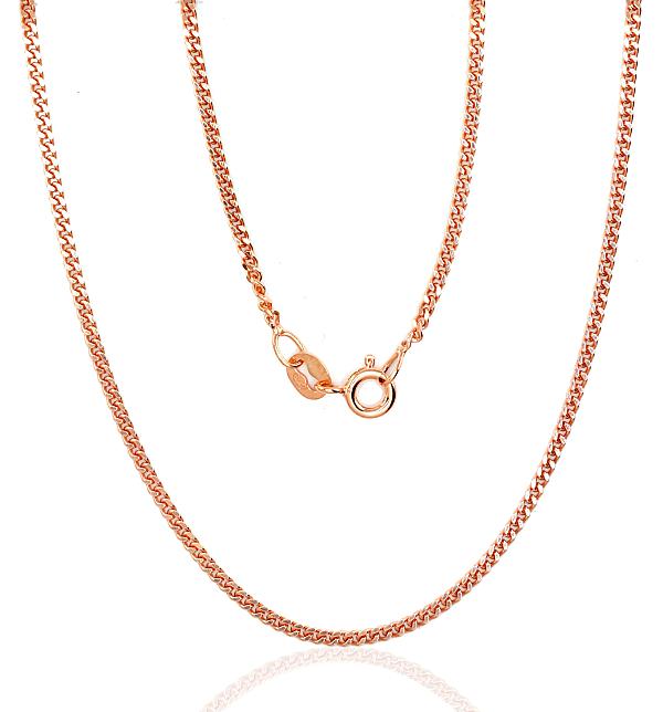 Silver chain with gold plating "Curb 2 mm"