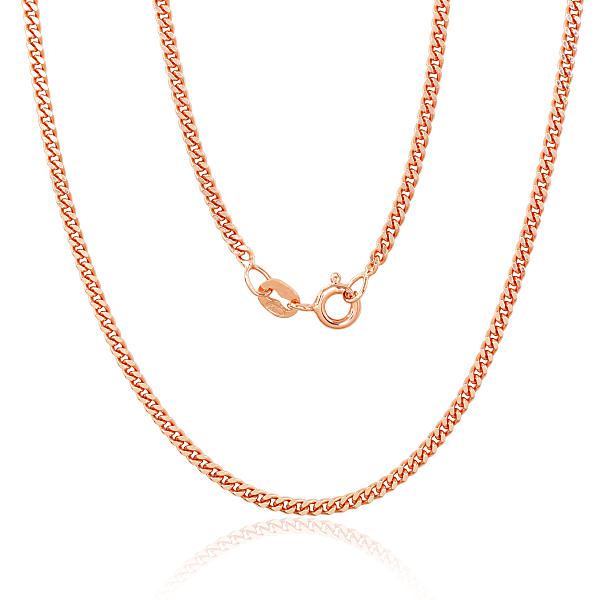 Silver chain with gold plating "Curb 2 mm"