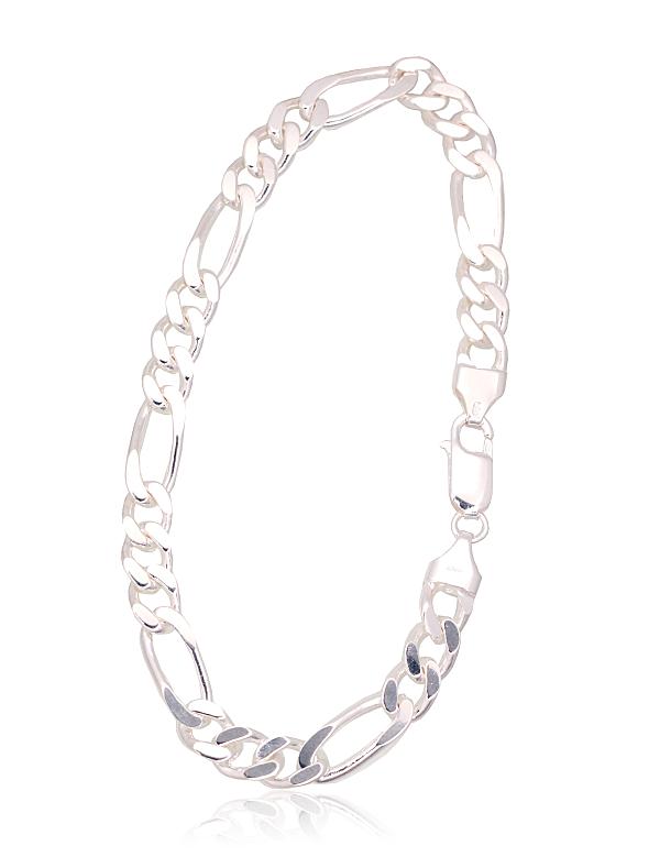 Silver bracelet "Figaro 7 mm"